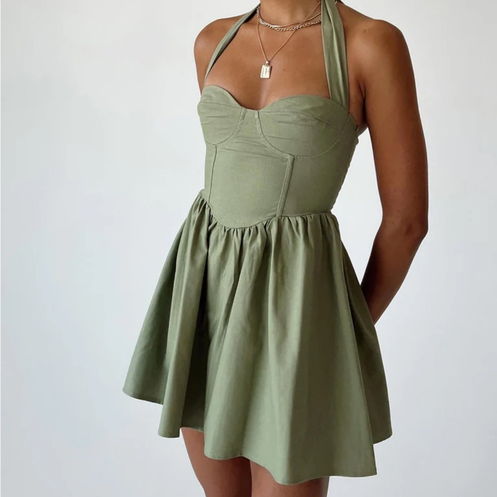 Sage green Lyle mini dress
